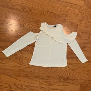 Topshop, shoulder cutout ruffle top